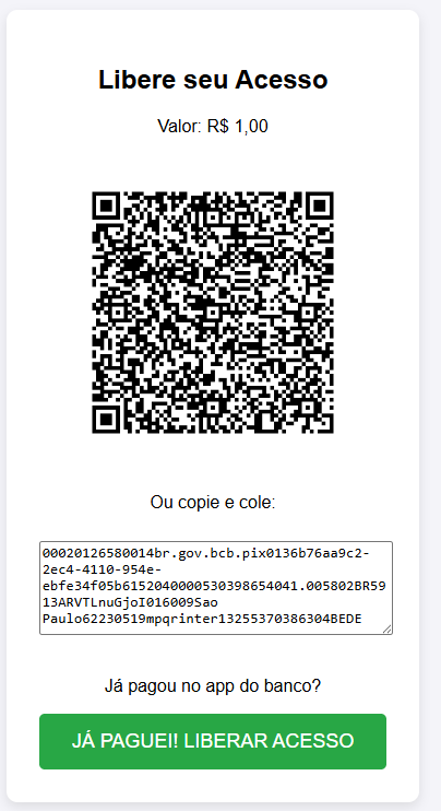 Painel do Desenvolvedor com Token